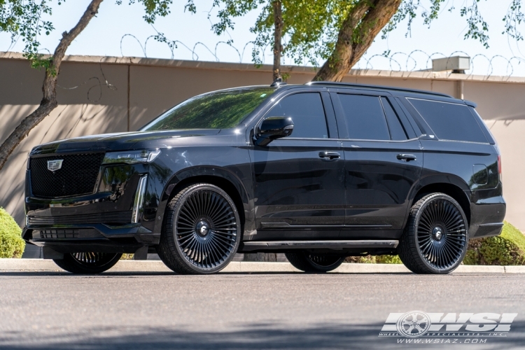 2021 Cadillac Escalade with 26" Forgiato Trimestre-M in Gloss Black wheels