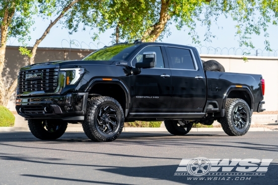 2024 GMC Sierra 2500 with 20" Fuel Reaction D753 in Gloss Black (Milled Accents) wheels