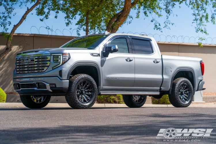 2024 GMC Sierra 1500 with 20" Fuel Blitz D673 in Gloss Black (Milled Accents) wheels