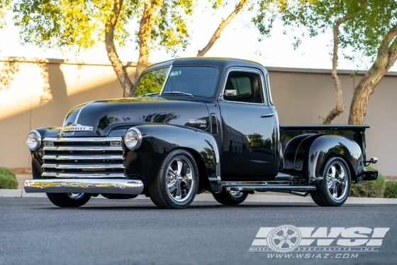 1952 Chevrolet 3100 with 17" Ridler 695 in Chrome wheels