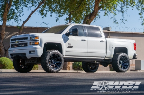 2015 Chevrolet Silverado 1500 with 22" Fuel Brawl FC401 in Matte Black (Gloss Black Lip) wheels