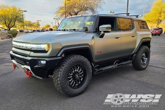 2023 Hummer Hummer EV with 22" Hostile Off Road H114 Fury in Gloss Black Milled (Blade Cut) wheels