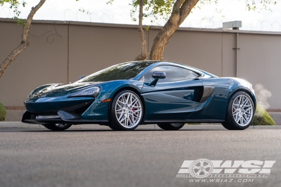 2017 McLaren 570s with 20" Vossen HF-7 in Silver Polished wheels