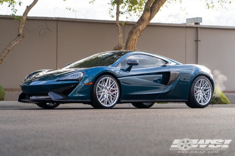 2017 McLaren 570s with 20" Vossen HF-7 in Silver Polished wheels