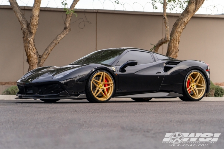 2019 Ferrari 488 with 21" Avant Garde AGL42 in Custom wheels