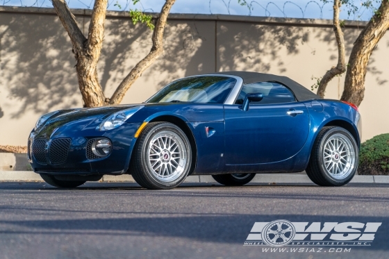 2007 Pontiac Solstice with 18" Vors VR8 in Silver (Machined Lip Chrome Rivets) wheels