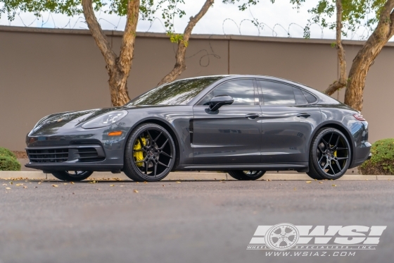 2018 Porsche Panamera with 22" Giovanna Haleb in Gloss Black wheels