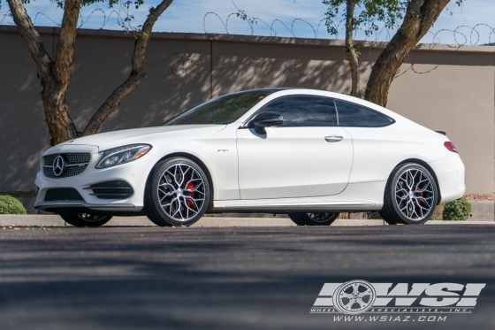 2018 Mercedes-Benz C-Class Coupe with 19" Vossen HF-2 in Brushed Gloss Black wheels