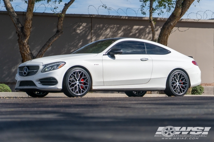 2018 Mercedes-Benz C-Class Coupe with 19" Vossen HF-2 in Brushed Gloss Black wheels