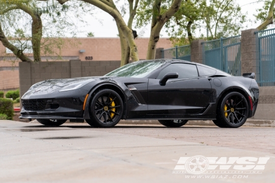 2016 Chevrolet Corvette with 19" Vossen HF-3 in Gloss Black (Custom Finish) wheels