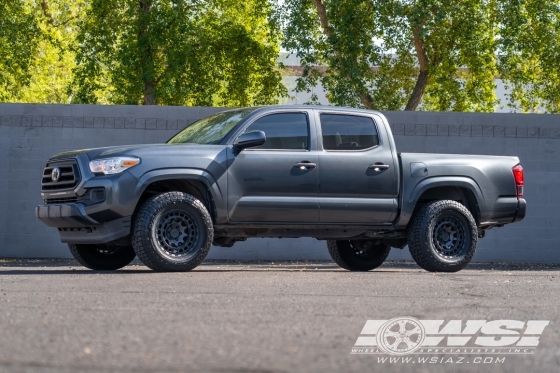 2022 Toyota Tacoma with 17" Black Rhino Chamber in Matte Black wheels