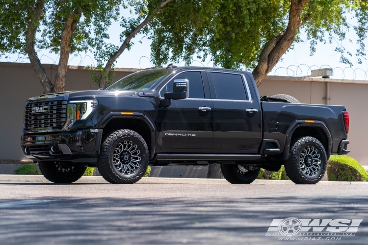 2024 GMC Sierra 2500 with 20" Hostile Off Road H142 Warrior in Gloss Black Milled wheels