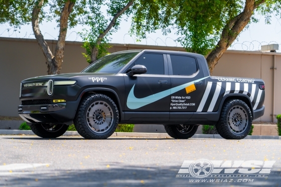 2022 Rivian R1T with 22" Rotiform CCV in Matte Black wheels