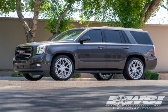 2017 GMC Yukon with 24" Vossen HFX-1 in Silver Polished wheels