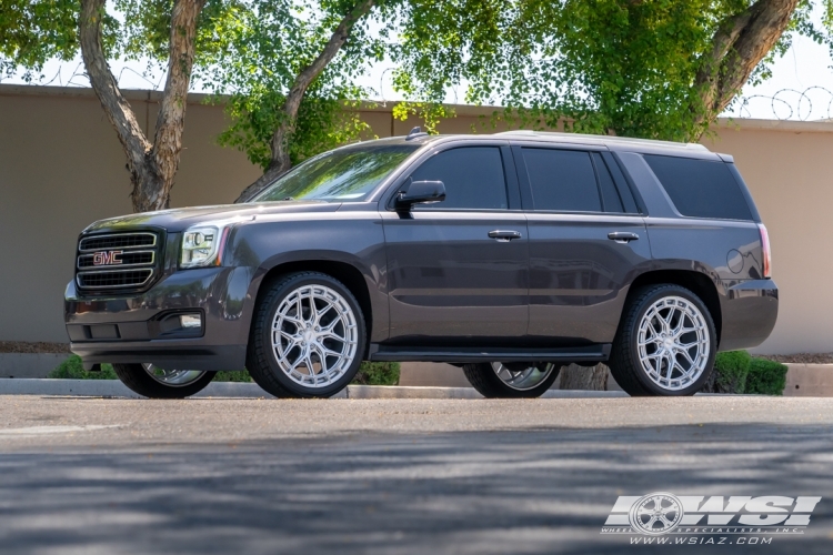 2017 GMC Yukon with 24" Vossen HFX-1 in Silver Polished wheels