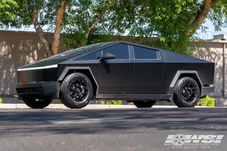2024 Tesla Cybertruck with 20" T Sportline CT7 in Satin Black wheels