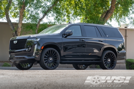 2024 Cadillac Escalade with 26" Koko Kuture URFA in Gloss Black (optional covered cap) wheels