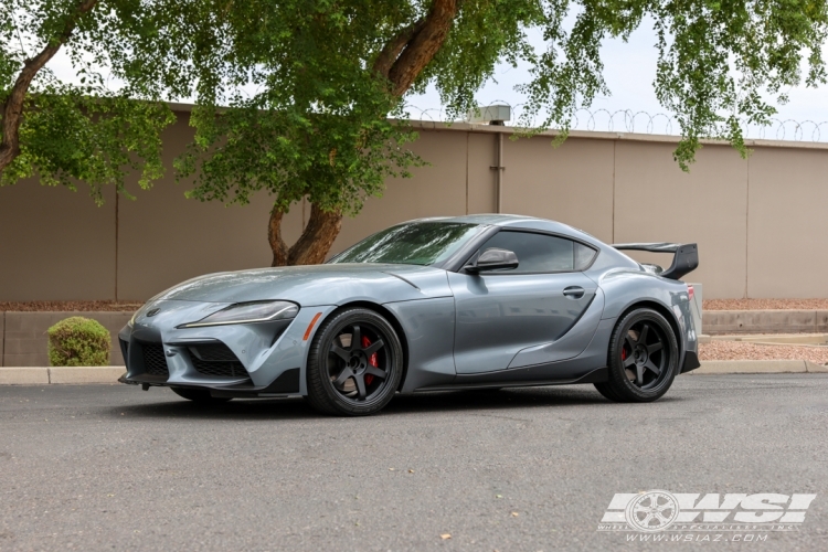 2022 Toyota Supra with 20" Volk Racing TE37 in Satin Bronze wheels
