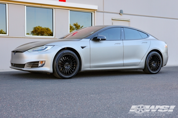 2018 Tesla Model S with 19" Dolce  Ghost  in Gloss Black wheels