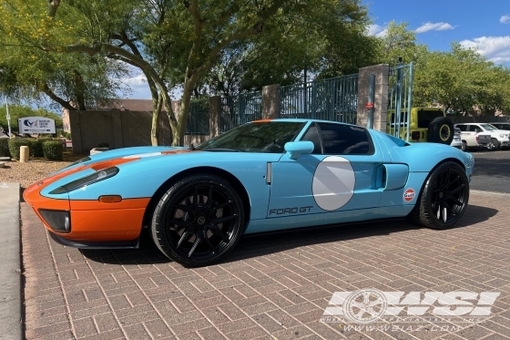 2006 Ford GT with 21" MV Forged MVF-5 in Satin Black (Standard Cap) wheels