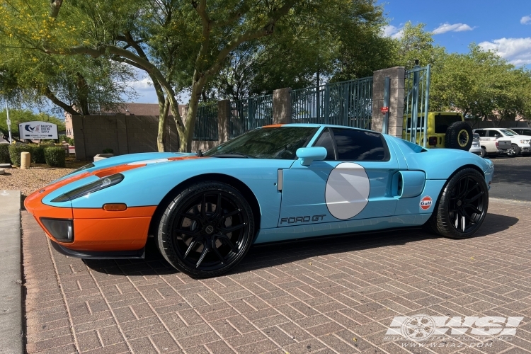 2006 Ford GT with 21" MV Forged MVF-5 in Satin Black (Standard Cap) wheels