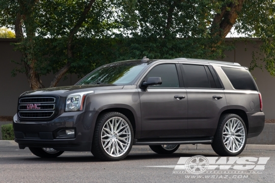2017 GMC Yukon with 24" Vossen HFX-6 in Silver Polished wheels