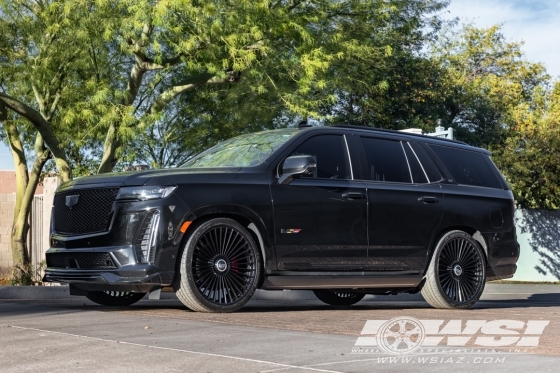 2024 Cadillac Escalade with 26" Gianelle Cabo in Gloss Black (optional covered cap) wheels