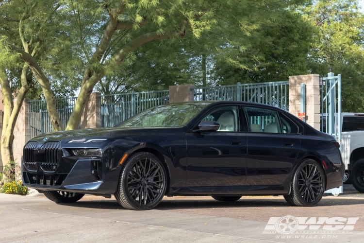 2024 BMW i7 with 22" Lexani Aries in Gloss Black wheels