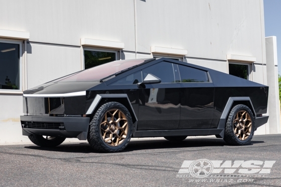 2026 Tesla Cybertruck with 24" T Sportline CT7 in Satin Bronze wheels