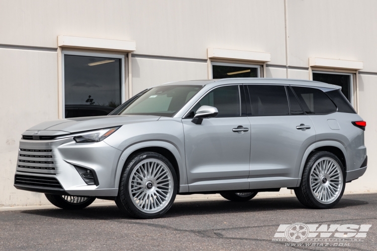 2026 Lexus TX with 24" Gianelle Aria 24-26 in Gloss Silver Machined (Polished Lip) wheels