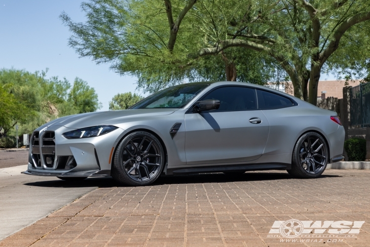 2026 BMW M4 with 20" MV Forged MVF-5 in Satin Black (Standard Cap) wheels