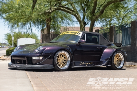 1995 Porsche 911 with 18" Rotiform SGN in Satin Silver wheels