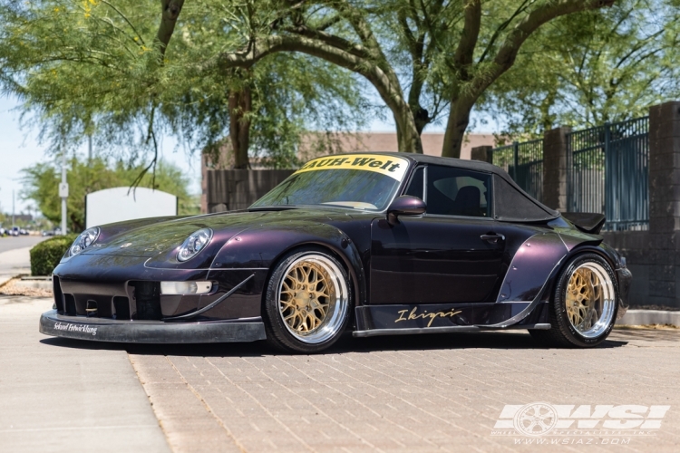 1995 Porsche 911 with 18" Rotiform SGN in Satin Silver wheels