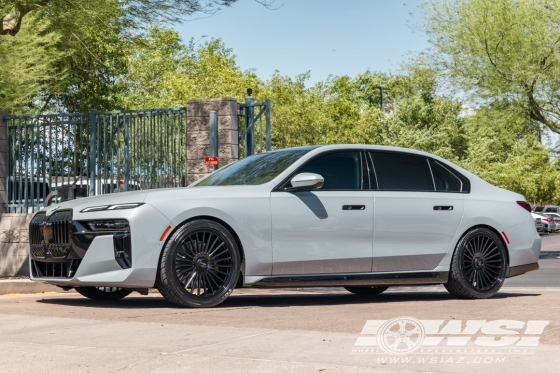 2023 BMW 7-Series with 22" Koko Kuture Parlato 21-22 in Gloss Black (optional spindle cap) wheels