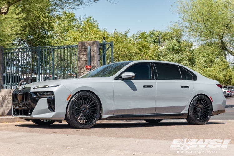 2023 BMW 7-Series with 22" Koko Kuture Parlato 21-22 in Gloss Black (optional spindle cap) wheels