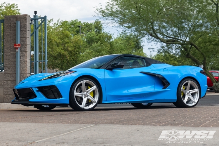 2020 Chevrolet Corvette with 21" MRR Forged F23 in Brushed Aluminum wheels