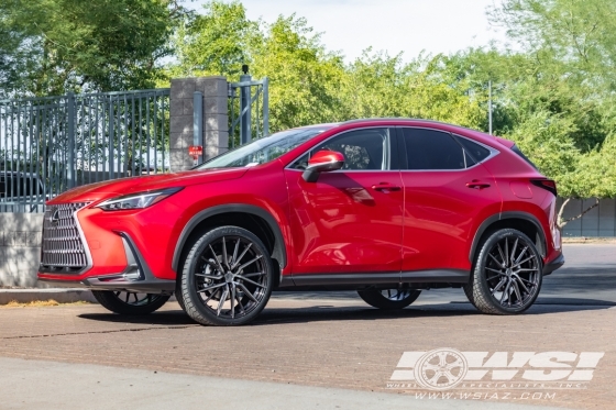 2026 Lexus NX with 22" Vossen HF-4T in Gloss Black Machined (Smoke Tint) wheels