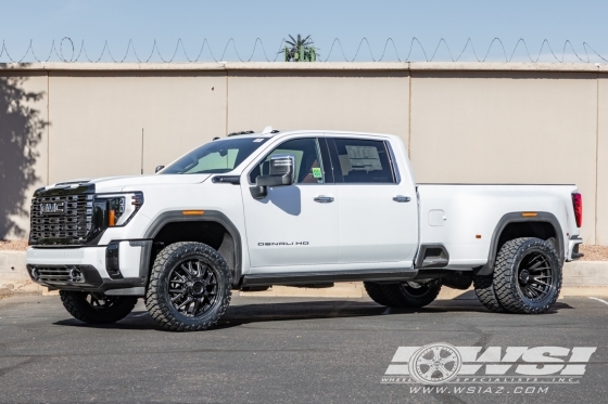 2026 GMC Sierra Dually with 22" Fuel Catalyst FC402 in Matte Black (Gloss Black Lip) wheels