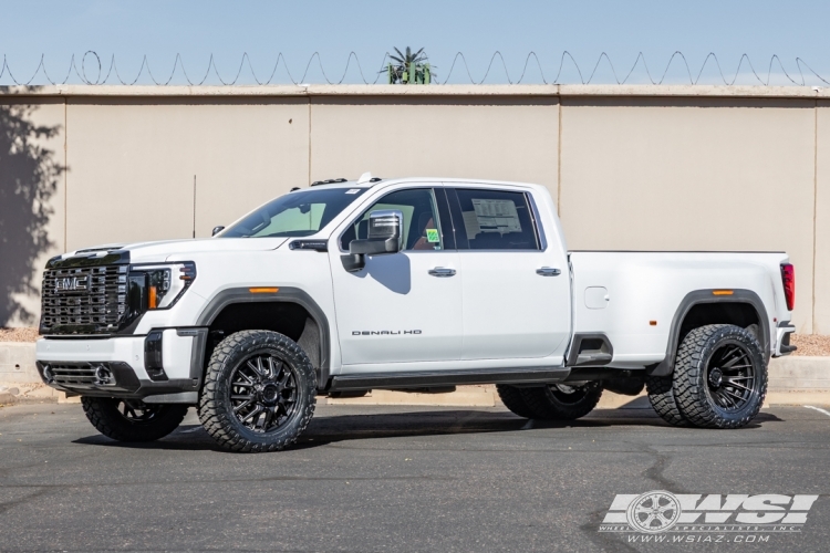 2026 GMC Sierra Dually with 22" Fuel Catalyst FC402 in Matte Black (Gloss Black Lip) wheels