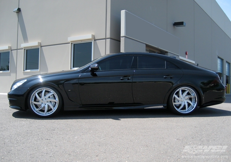 2008 Mercedes-Benz CLS-Class with 21" Lorinser For6 in Black Machined (Chrome Lip) wheels