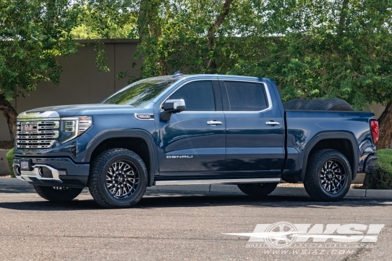 2022 GMC Sierra 1500 with 20" Hostile Off Road H131 Syclone in Gloss Black Milled wheels