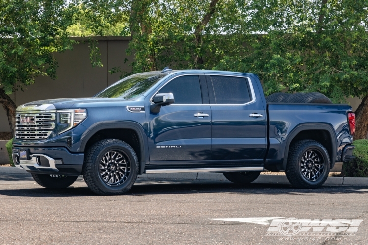 2022 GMC Sierra 1500 with 20" Hostile Off Road H131 Syclone in Gloss Black Milled wheels