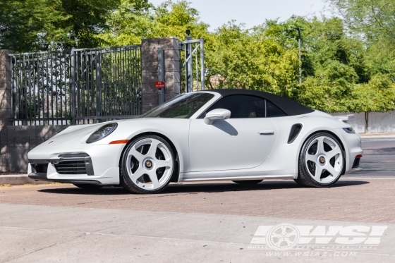 2025 Porsche 911 with 22" Rotiform NUE in Gloss Silver wheels