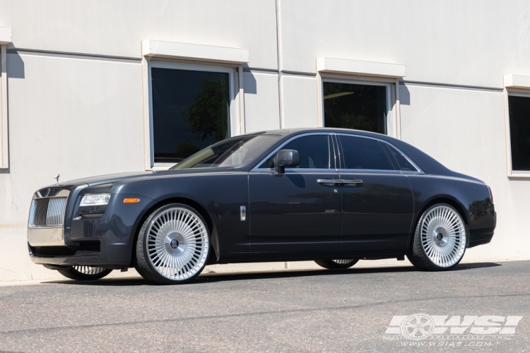 2011 Rolls-Royce Ghost with 24" Koko Kuture Kessab in Silver Machined wheels