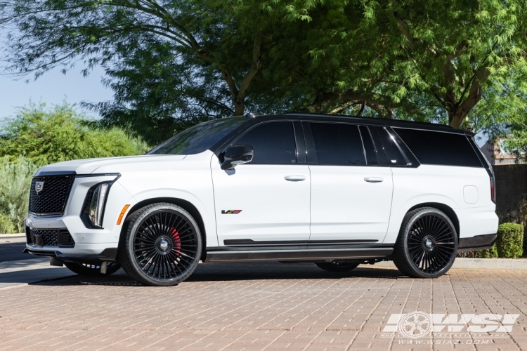 2025 Cadillac Escalade with 26" Gianelle Cabo in Gloss Black (optional covered cap) wheels