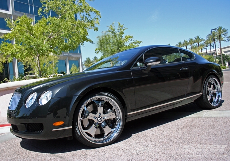 2007 Bentley Continental with 22" GFG Forged Trento-5 in Chrome wheels