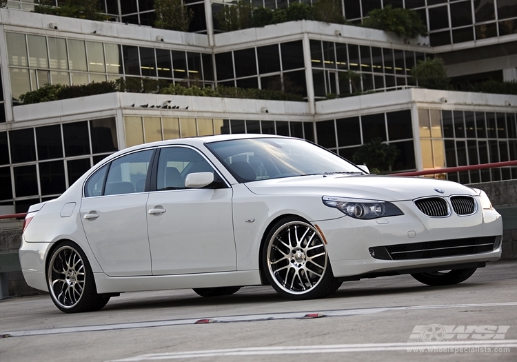 2007 BMW 5-Series with 20" Vossen VVS-094 in Black Machined (Discontinued) wheels