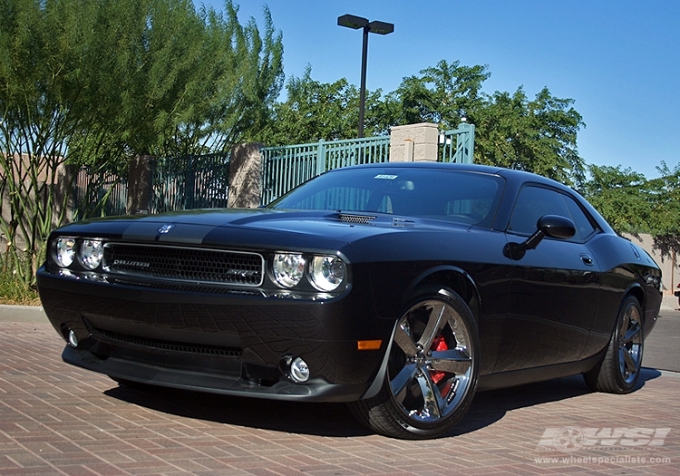 2009 Dodge Challenger with 20" OE Black Chrome Black Chrome in Black (Chrome) wheels