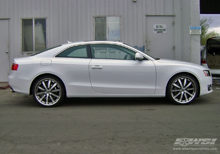 2009 Audi A5 with 20" Vossen VVS-083 in Black Machined (Stainless Lip) wheels
