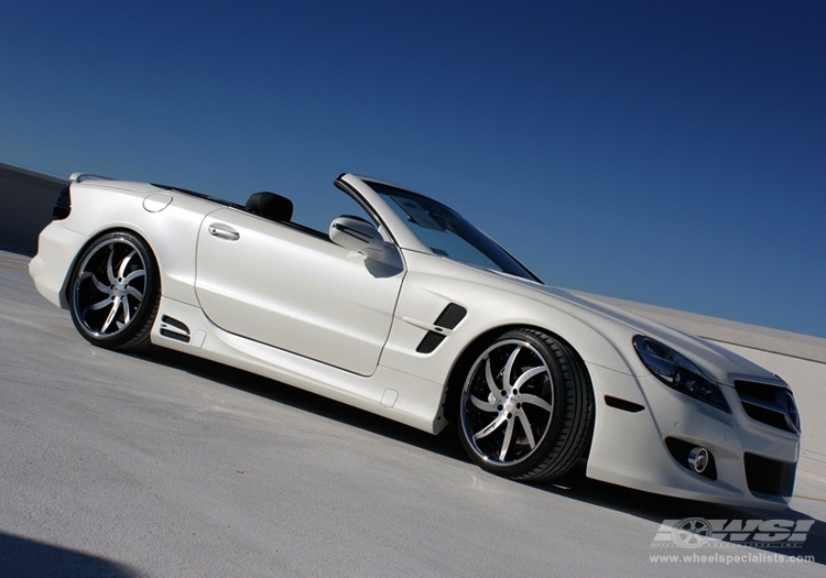 2009 Mercedes-Benz SL-Class with 20" Lorinser For6 in Black Machined (Chrome Lip) wheels